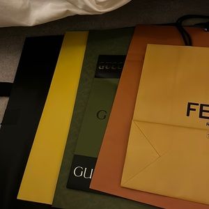 Various luxury shopping bags